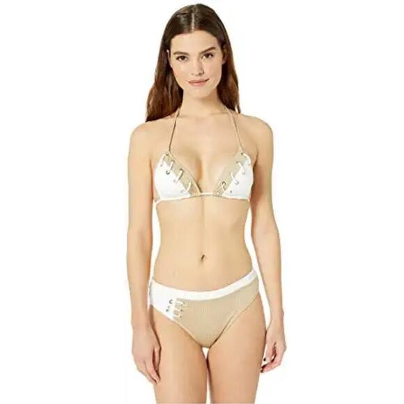 Derek Lam 10‎ Crosby Khaki Two Piece Bikini Swimsuit - Picture 1 of 9